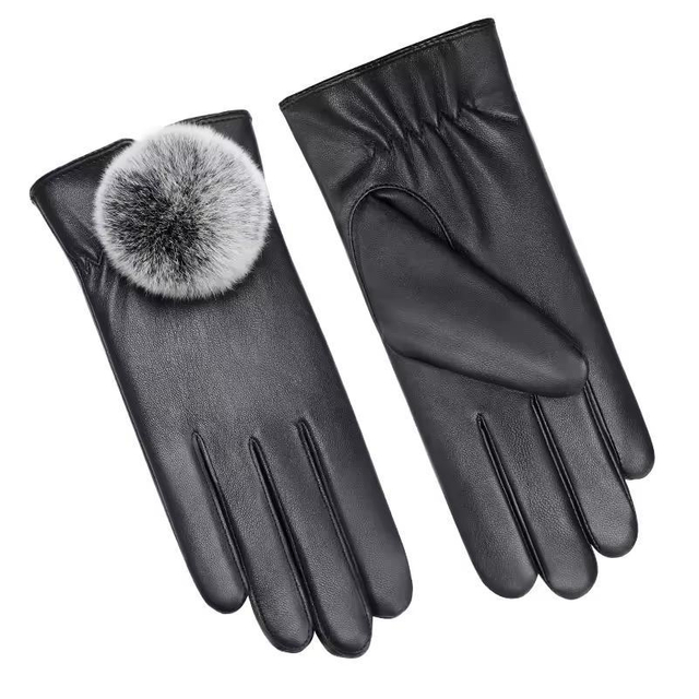 Outdoor Cute Bow Comfortable Lining Winter Windproof Touch Screen Fashion Fleece Gloves for Women