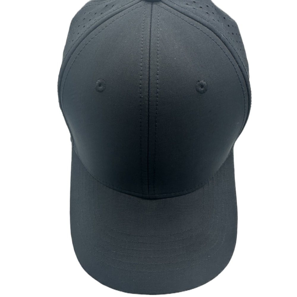 Custom Logo Men 6 Panel Laser Cut Hole Perforated Performance Water Proof Hat, Waterproof Sport Baseball Cap, Quick Dry Dad Gorras