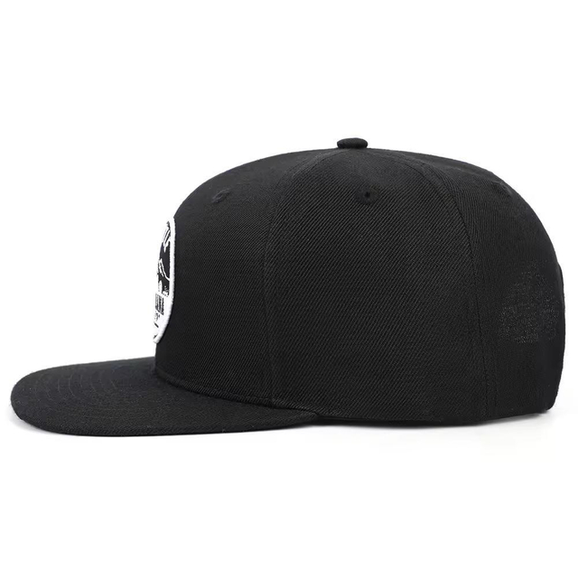 Most Popular 6 Panel Black Adult 100 % Cotton Cool Hip Hop Structured Embroidery Patch Logo Snapback Cap