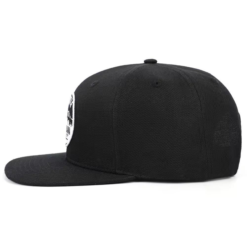 Most Popular 6 Panel Black Adult 100 % Cotton Cool Hip Hop Structured Embroidery Patch Logo Snapback Cap