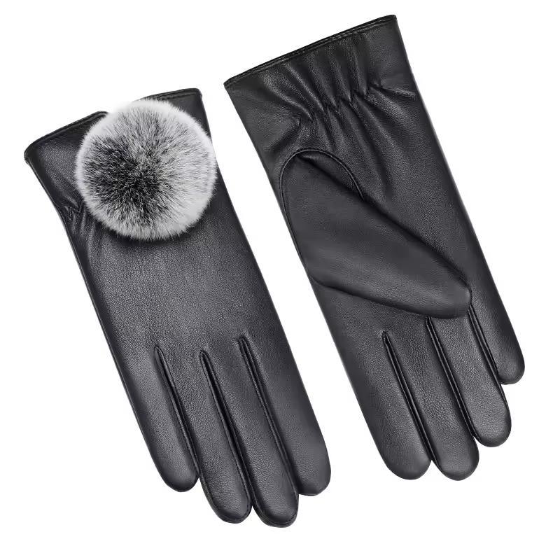 Wholesale Warm Touch Screen Outdoor Cycling Custom Women Fleece Wool Winter Gloves