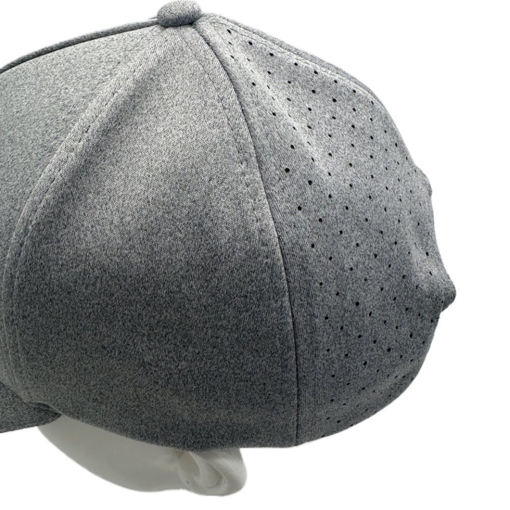 BSCI Factory Custom PVC Logo Laser Cut Hole Perforated Hat Quick Dry Breathable Water Resistant Sports Baseball Cap