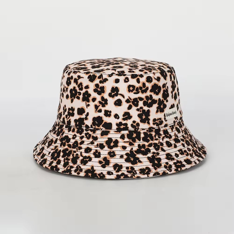 Factory Meidiney Custom High Quality Women Summer Fishermen Cap Leopard Reversible Printed Bucket Hat