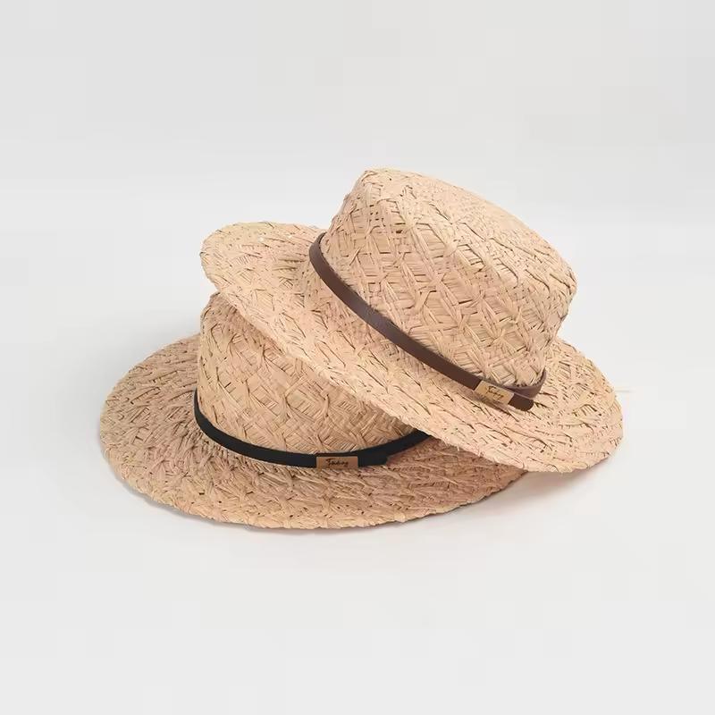 2024 Summer New Hand Hook Female Foldable Paper Straw Bucket Hats Casual Sun Protection Crochet Paper Straw Bucket Hat