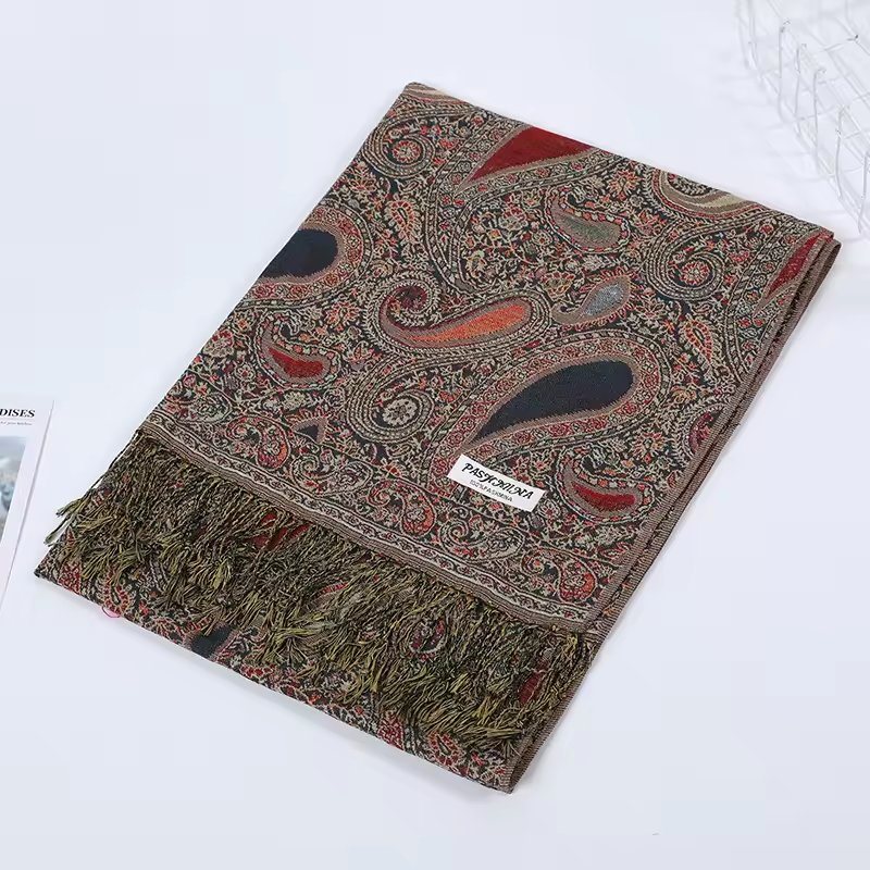 Pashmina Shawl Soft Elegant Fashion Viscose Good Quality Jacquard Woven Wrap Scarf Custom Pashmina Scarf
