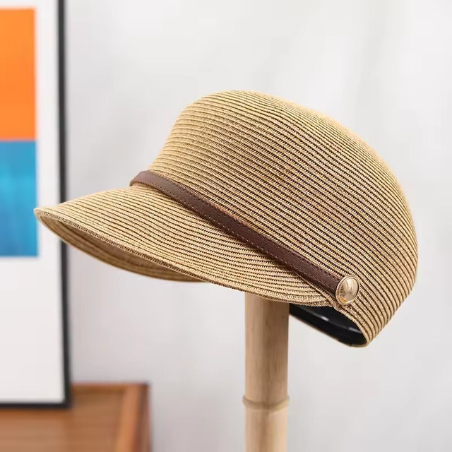 Wholesale Simple Thin Straw Hats Woman Summer Holiday Protection Shade Straw Sun Visor Hats