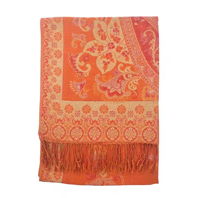 2024 New Design Jacquard Scarf Muslim Women Scarves Shawls Woven Pashmina Scarf with Tassel