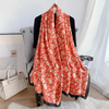 Hot Sale Chinese Wind Rose New Printing Long Scarf Shawl with Neck Protector Dual Scarf Shawl