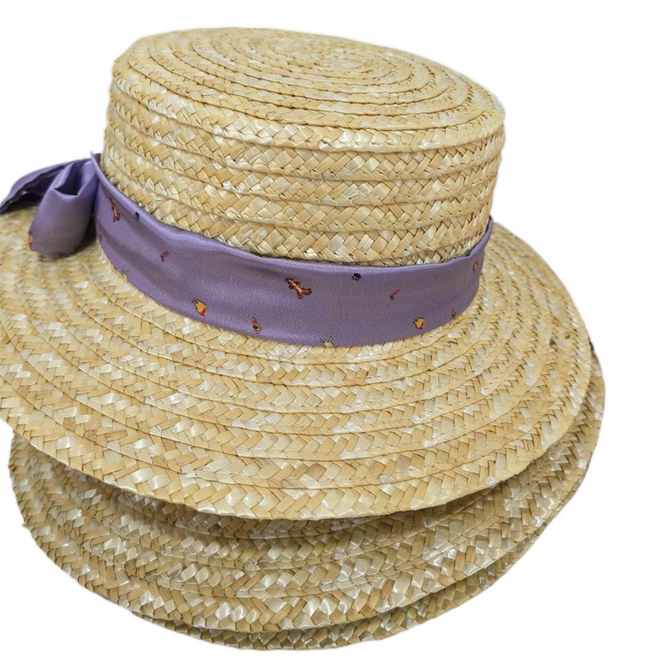 Retro Fashion Braid Two Tone Panama Visor Straw Hats Women Street Cowboy Men Hip Hop Sun Natural Straw Hat