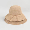 Simple Casual Fine Hand Hook Raffia Straw Bucket Hat Women Summer Sun Shade Sunscreen Outdoor Sun Bucket Hat Straw Hat