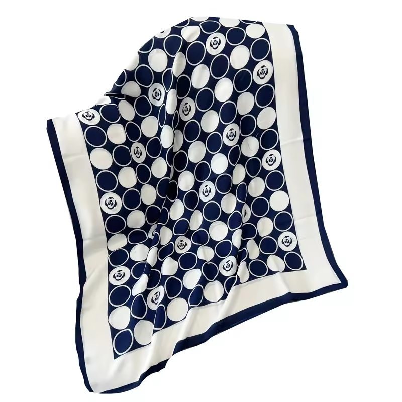 Autumn and Spring Women Houndstooth and Chain Printed Long Scarf Custom Voile Very Soft Felling Long Scarf Shawls Hijab