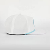 Custom Logo 5 Panel Flat Bill Unstructured Rope Snapback Cap, White Sports Golf Gorras, Laser Cut Hole Perforated Hat