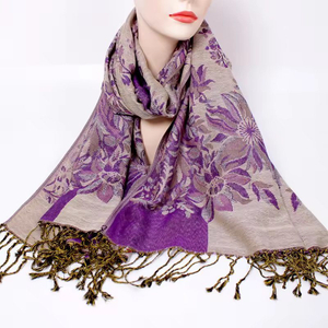 Jacquard Woven Scarf Shawl Custom Pashmina Soft Wrap Scarf Elegant Ethnic Good Quality Pashmina
