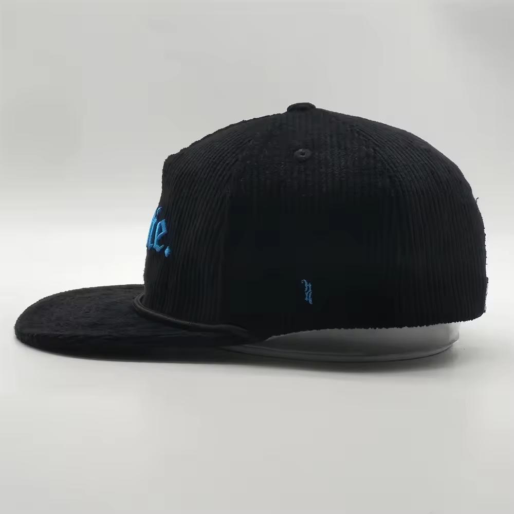 Quick Dry Nylon Outdoor Sports Cap 5 Panel Embroidery Logo Black Mesh Snapback Caps
