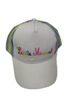 Cheap Wholesale Mens Custom Two Tone White 5 Panel Structured Logo Embroidery Trucker Mesh Cap Hat