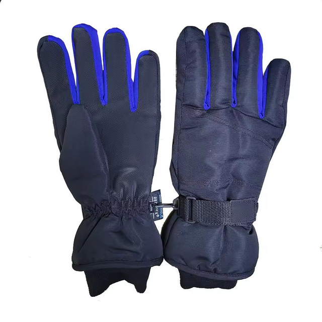Wholesales Ski Gloves Fleece Inside High Quality Winter Ski Gloves Adjustable Leather Ski Gloves