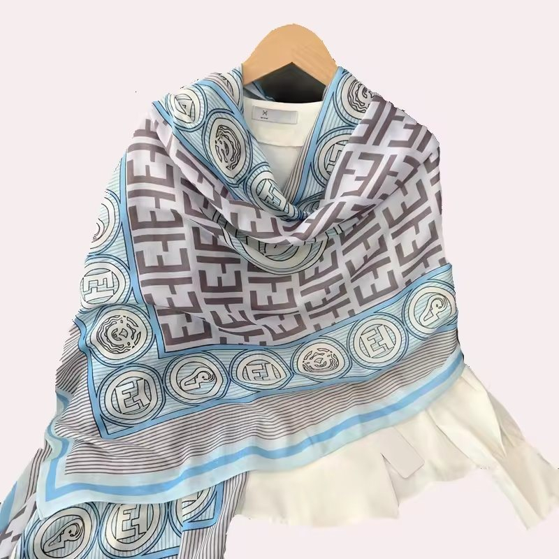 Hot Sale Wholesale Women Letters F Printed Long Scarf Shawls High Quality Very Soft Hijab Scarves