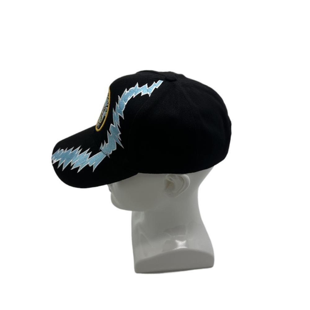 Promotional Custom Logo 5 Panel Structured Custom Embroidery Cap Tow Tone Black Blue Baseball Hats Caps