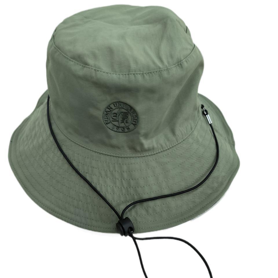 Custom Embroidered Private Label Wide Brim Bucket Hat Plain Sun Protection Fisherman Cap with String